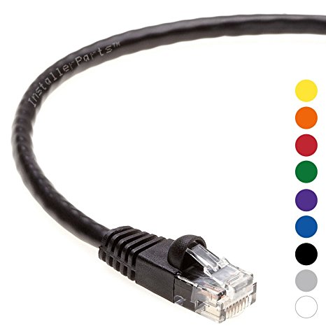InstallerParts CAT6 Ethernet Cable 12 FT Black - UTP Booted - Professional Series - 10 Gigabit/Sec Network / High Speed Internet Cable, 550MHZ