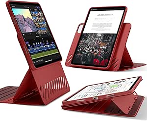 ESR for iPad Pro 11 Inch Case (4th/3rd Generation, 2022/2021), Removable Magnetic Cover, Adjustable Portrait/Landscape Stand with Raised Display View, 9 Standing Angles, Shift Series, Red