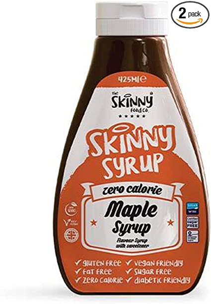 The Skinny Food Co - Maple Flavour Syrup| 425ml | Zero Colorie | Sugar Free | NotGuilty (2 Pack)