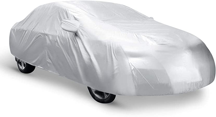 uxcell 3L Waterproof Breathable Full Car Cover Sun UV Snow Dust Rain Resistant Protection 4.75 X1.75 X1.5M