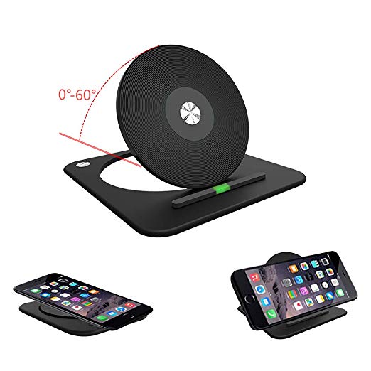 Wireless Charger Pad Qi-Certified 7.5W 10W 5W Wireless Charging Stand PowerPort Compatible with  iPhone 8/8 Plus iPhone X Samsung Galaxy S9/S9 Plus/Note 8/S8/S8 Plus All Qi-Enabled Phones Black(No AC Adapter)