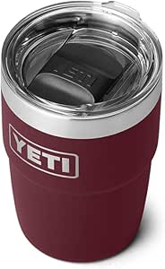 YETI Rambler 8 oz Stackable Cup, Stainless Steel, Vacuum Insulated Espresso Cup with MagSlider Lid, Wild Vine Red