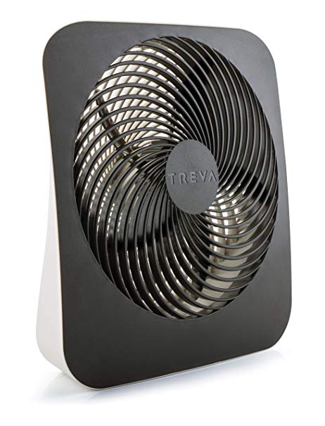 O2COOL Fin Treva 10-Inch Portable Desktop Air Circulation Battery Fan-2 Cooling Speeds-with AC Adapter, 2 Units, Pack