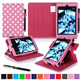 roocase Kindle Fire HD 6 2014 Case new Kindle Fire HD 6 Dual View Folio Case with Sleep  Wake Smart Cover with Multi-Viewing Stand for All-New Fire HD 6 Tablet 2014 Polkadot Pink