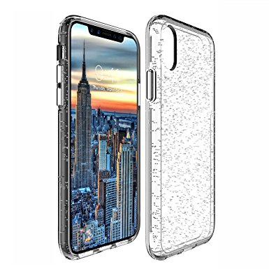 iPhone X Case,Soundmounds Luxury Glitter Sparkle Bling Designer TPU Case [Slim Fit, Hard Back Cover] Shining Fashion Style for Apple iPhone X. (Gray)