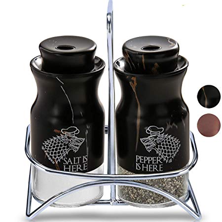 Salt and Pepper Shakers Famgem - GOT Stainless Steel Set with 3 Adjustable Pours