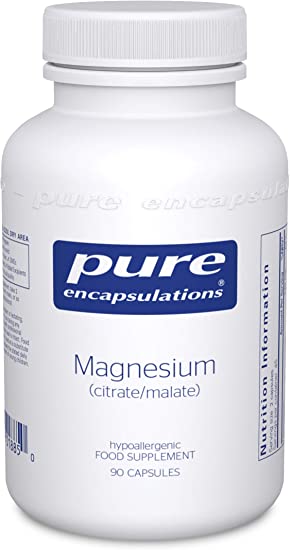 Pure Encapsulations - Magnesium (Citrate/Malate) 120mg - Highly Bioavailable Magnesium Chelate - 90 Capsules