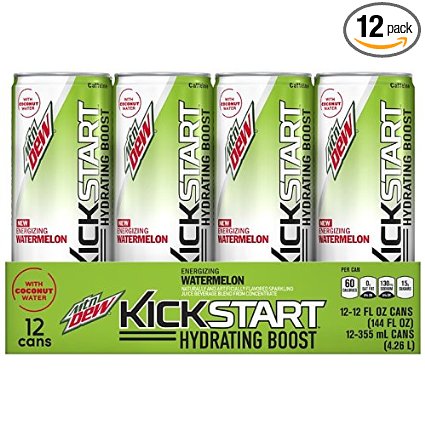 Mountain Dew Kickstart Hydrating Boost, Watermelon, 12 Ounce (Pack of 12)