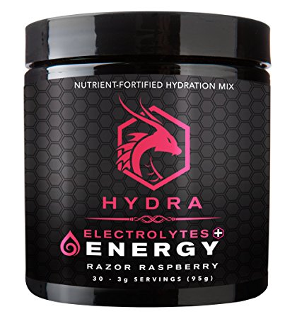 SIX Nutrition Hydra Energy   Electrolytes Drink Mix, Razor Berry, 30 Servings