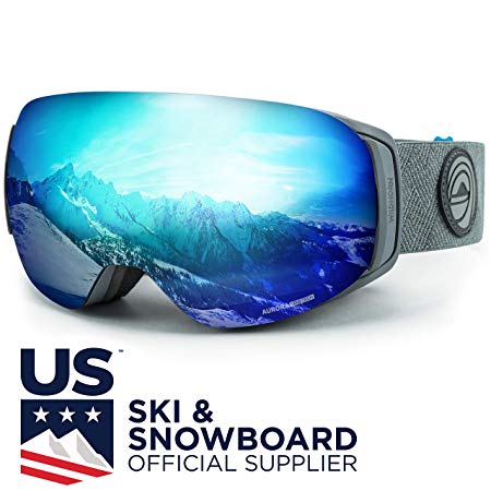 WildHorn Outfitters Roca Ski Goggles & Snowboard Goggles- Premium Snow Goggles for Men, Women and Kids. Features Quick Change Magnetic Lens System with Integrated Clip Lock.