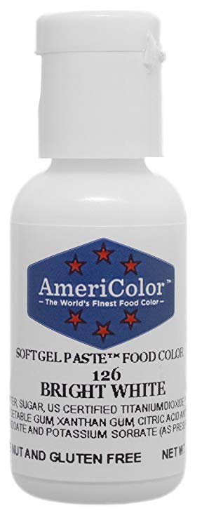 AmeriColor Food Coloring, Bright White Soft Gel Paste.75 Ounce