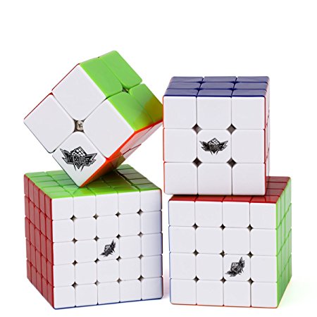 Vdealen Bundle Speed Cube 2x2 3x3 4x4 5x5 Stickerless Smooth Magic Cube Puzzles Toy Pack of 4
