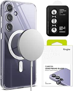 Ringke Fusion Case Compatible with Galaxy S24 Plus [Magnetic Clear]   Camera Lens Frame Glass Compatible with Galaxy S24 Plus [Black]