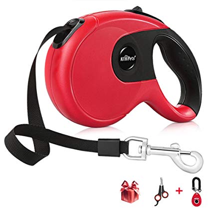 Krbp Retractable Dog Leash with Pet Training Clicker and Nail Cutter, 16FT Dog Walking Leash for Small Medium Large Pet up to 88LBS, Tangle Free, Comfort Anti-Slip Handle with One Button Break & Lock