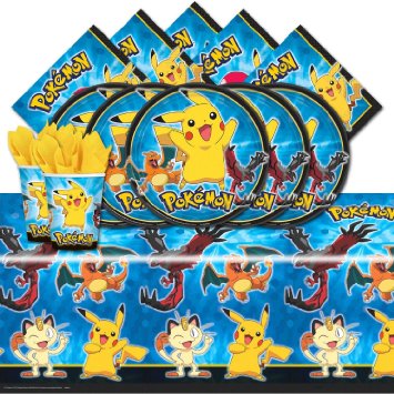 Pokemon Pikachu & Friends Birthday Party Tableware Pack for 16