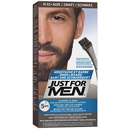 Just For Men Moustache and Beard Facial Hair Colouring Kit, Real Black M55