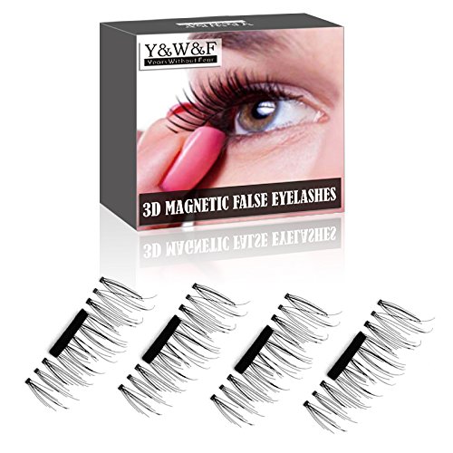 Adealink 1 Pair/4pcs 3D Magnetic False Eyelashes Natural Soft Makeup Accessories (Muti-Colored)