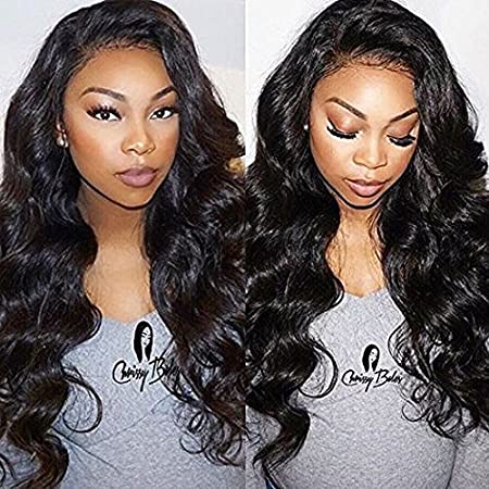 Glueless Brazilian Hair Body Wave Lace Front Human Hair Wig for Black Women Natural Hairline 20inch