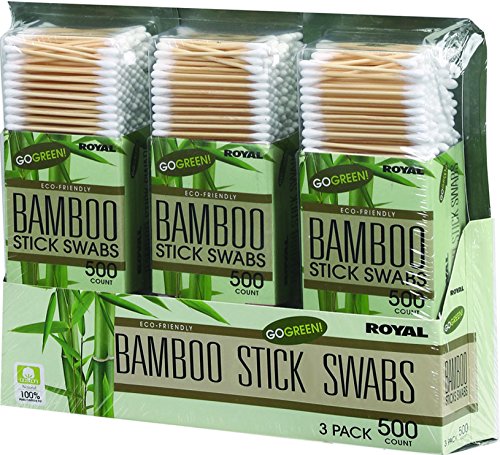 Eco-Friendly Bamboo Stick Swabs 1,500 Count (Pack of 3)