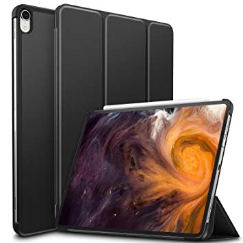 Infiland iPad Pro 12.9 2018 Case, Ultra Slim Tri-Fold Shell Case Cover Compatible with iPad Pro 12.9 Inch 2018 Release (Auto Wake/Sleep), Black