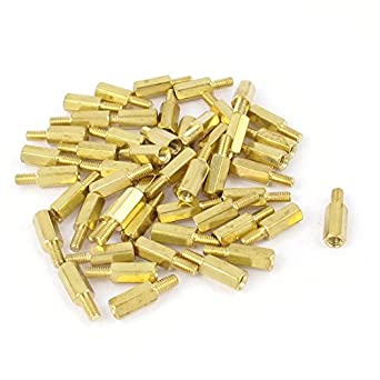 Uxcell a14120500ux0242 50 Piece M3 10 mm 6 mm F/M Hex Nut Brass Standoff Spacer Pillar for PCB Motherboard