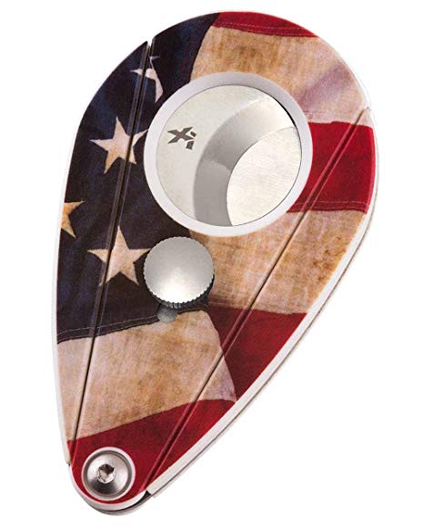 Xikar Xi2 Cigar Cutter, 440 Stainless Steel Blades with Rockwell C Rating of 57, Attractive Gift Box, US Flag