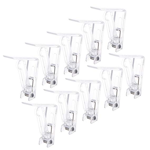 BCP Set of 10 Endurance Plastic Transparent Tablecover Table Cloth Clip Clamp for Home Party & Picnic