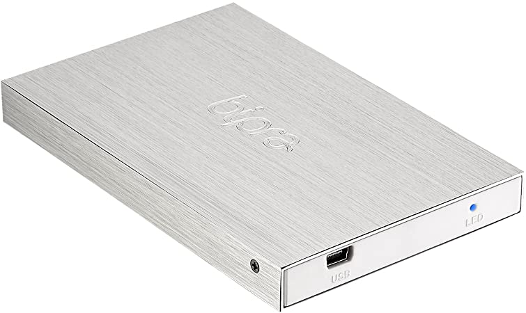 BIPRA 320GB 320 GB 2.5 External usb 2.0 Pocket Slim Hard Drive - Grey/Silver - FAT32