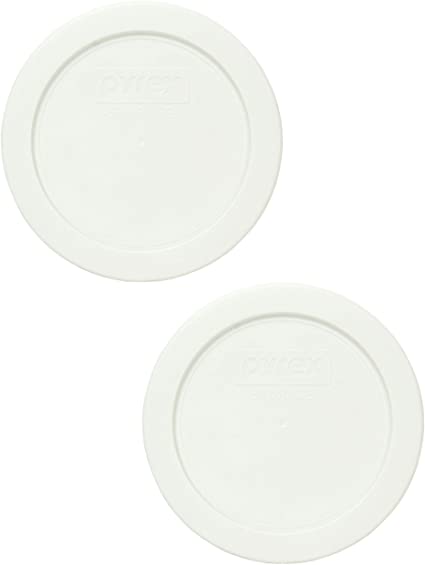 Pyrex 7200-PC White Round Plastic Food Storage Lid - 2 Pack