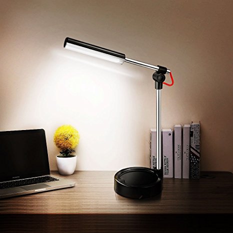 Desk Lamp, Ideashop LED Desk Lamp Eye-caring Table Lamp, Dimmable LED Desk Lamp 3 Lighting Modes Touch-Sensitive Control Panel with USB Charging for Office and Living Room (Black)