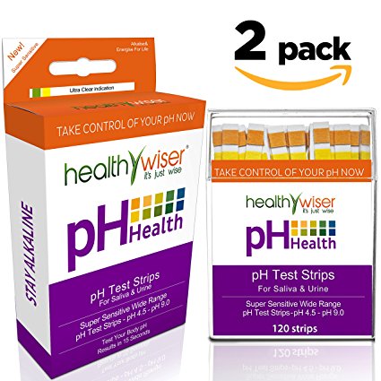 pH Test Strips for Urine and Saliva   BONUS Alkaline Food Chart PDF   21 Alkaline Recipes Diet eBook For pH Balance, Quick and Accurate Results in 15 seconds, Check Your Acidic & Alkaline Level 2 pack