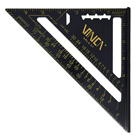 VINCA ARLS-07 Aluminum Rafter Carpenter Triangle Square 7 inch Measuring Layout Tool