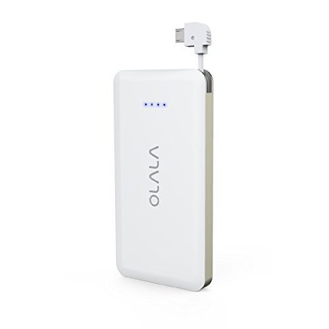 OLALA C1-a 4000mAh Power Bank with Built-in Micro-USB Cable Ultra External Battery Pack with 4 LED Indicators Reveal the Battery Level Portable External Battery Charger For Smartphones and Other Mobile Devices