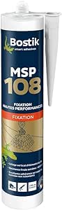 Bostik MSP 108 - Mastic de Fixation Hautes Performances - Formule MS Polymères - Intérieur/Extérieur - Maintien Immédiat - Sans Solvant et Sans Isocyanate - Couleur : Blanc - 1 Cartouche 290 ml