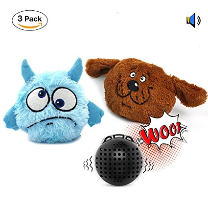 Pet Leso Interactive Plush Dog Toys - Squeaky Dog Toys Balls with Electronic Shake for Pets, 2 Plush Toys Replacements