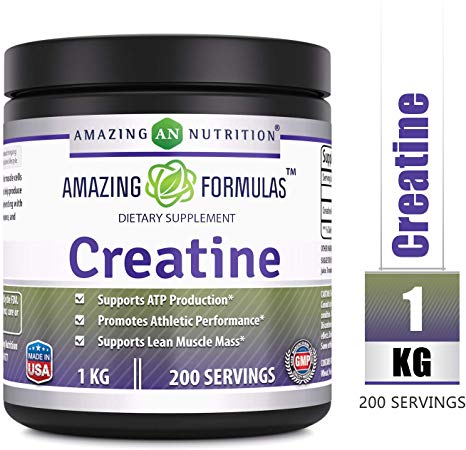Amazing Formulas Creatine Powder - 1 KG (2.2 Lb), 200 Servings - Supports ATP Production, Promotes Athletic Performance and Supports Lean Muscle Mass