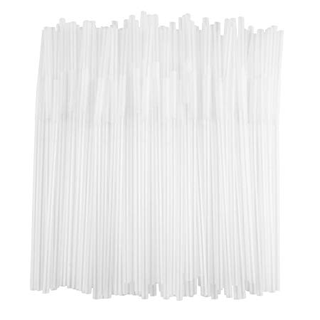 ALINK Flexible Clear Plastic Extendable Drinking Straws, Extra Long Disposable Bendy Party Fancy Straws, Pack of 200