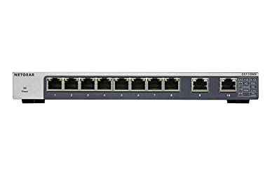 NETGEAR 10-Port Gigabit/10G Ethernet Unmanaged Switch (GS110MX) - with 2 x 10G/Multi-gig, Desktop/Rackmount, and ProSAFE Lifetime Protection