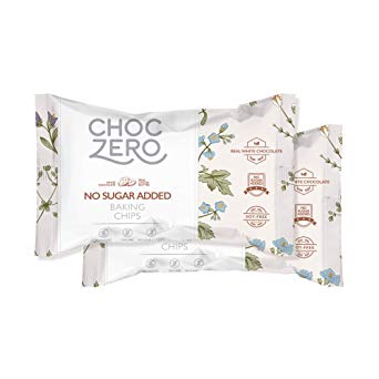 ChocZero's White Chocolate Chips - No Sugar Added, Low Carb, Keto Friendly (2Bags, 14Oz)