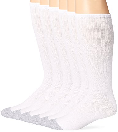 Fruit Of The Loom Men's 6 Pack Over the Calf Tube Socks