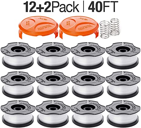 GARDENOK Line String Trimmer Replacement Spool [ Compatible with Black & Decker AF-100 / Replacement Autofeed Spool ], 40ft 0.065", 8-Pack or 14-Pack Optional (14-Pack)