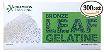 Bronze Leaf Gelatin Sheets, 300 Sheets, 150 Bloom, Champion Leaf Gelatine, 1/KG (2.2/Lbs)