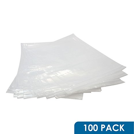 Rok Hardware 100 Pack 9" x 12" Heavy Duty Resealable 4Mil Thick Plastic Clear Poly Big Zip Lock Food Safe Storage Bags