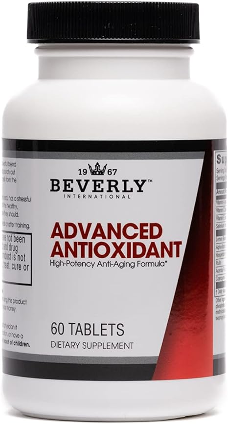 Beverly International Advanced Antioxidant, 60 Tablets. High Potency Anti-Aging Formula. Powered by Vitamins A, C, E, and Selenium. Combat Cell Oxidation.