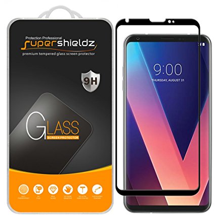 Supershieldz for LG V30 Tempered Glass Screen Protector, [Full Screen Coverage][3D Curved Glass] Anti-Scratch, Bubble Free, Lifetime Replacement Warranty (Black)