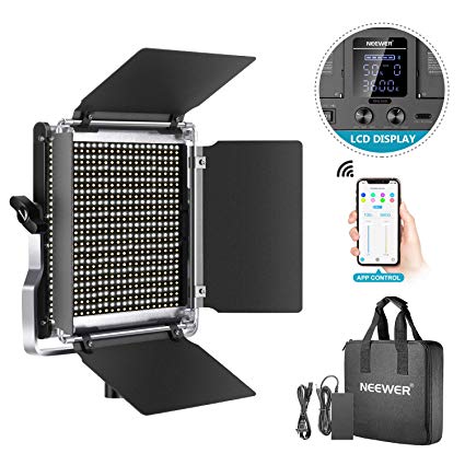 Neewer 660 LED Video Light, Dimmable Bi-Color Photography Lighting Kit with APP Intelligent Control System, Professional for YouTube Studio Outdoor Video Lighting with LCD Screen, 3200K-5600K Metal