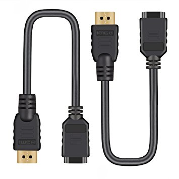 HDMI Cable,HDMI Extention Cable,LANMU Male to Female Extender Cable,High Speed HDMI Cable,HDMI Extension for Fire TV Stick,Roku Streaming Stick,Chromecast-12 Inch (Pack of 2)