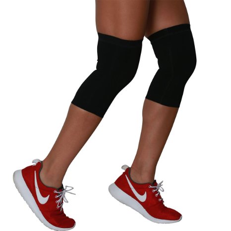 Compression Knee Sleeves Pair - Relieve Knee Pain Runners Knee Patella Support - Perfect for Running Basketball Soccer Working Out Everyday Wear - Reduce Inflammation and Improve Circulation - Knee Support Knee Brace - PureCompression