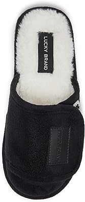 Lucky Brand Boys Slippers - Fuzzy Non Slip Memory Foam House Slippers for Kids - Plush Soft Rubber Sole Bedroom Shoes