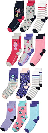 Spotted Zebra Kids' 12-Pack Crew Socks